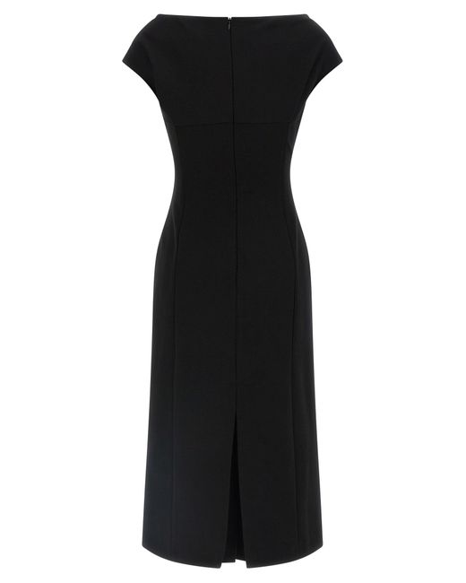 Ermanno Scervino Black Midi Dress With Crossover Front