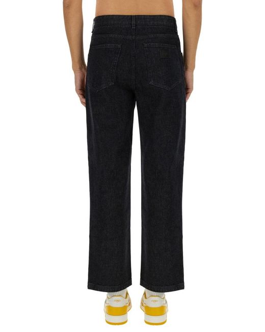 Fendi Black Regular Fit Long Jeans for men