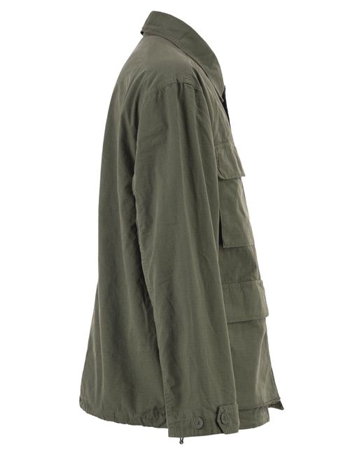 Carhartt Green Cotton Utility Jacket With Cargo Pockets