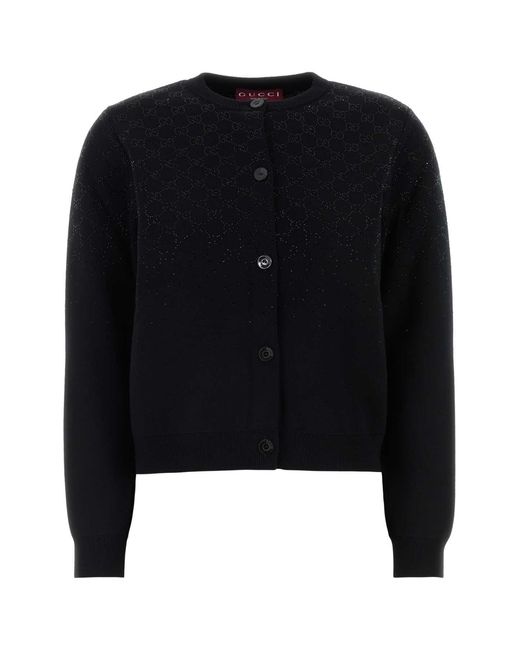 Gucci Black Wool Blend Cardigan
