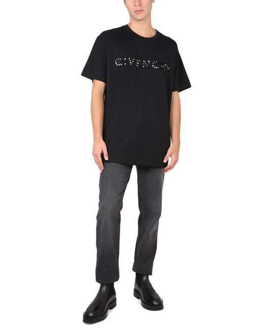 Givenchy Black Tshirt Con Logo for men