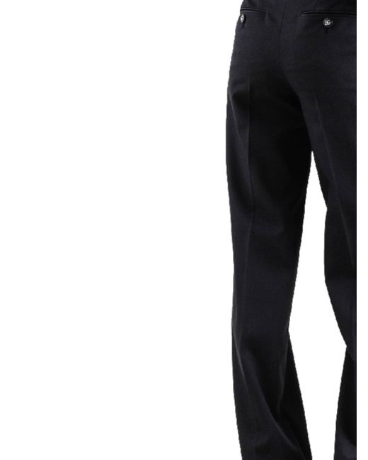 Dolce & Gabbana Broek Met Geperste Plooi in het Black