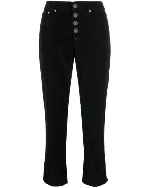 Dondup Black Koons Button-Fly Cropped Trousers