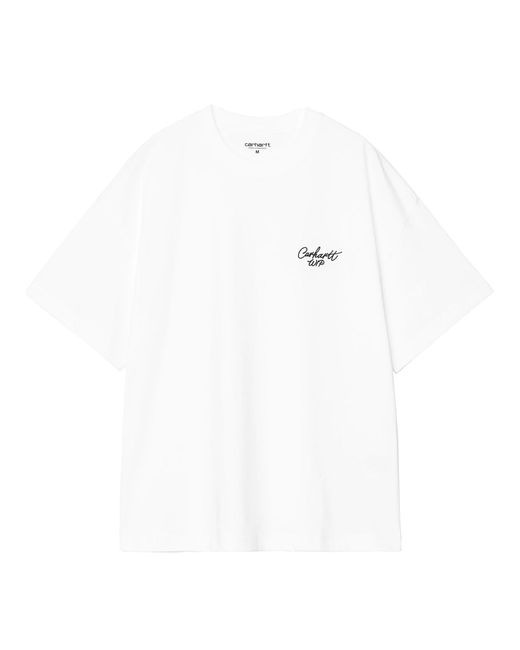Carhartt White T Shirt S/S Signature Script for men