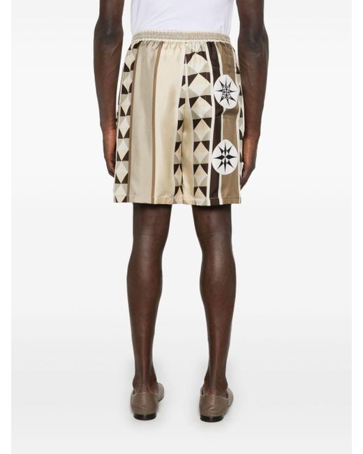 Loewe Natural Printed Silk Shorts for men