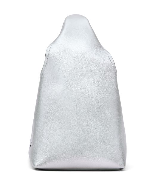 Marc Jacobs White Metallisches Leder Mini Sack Tasche