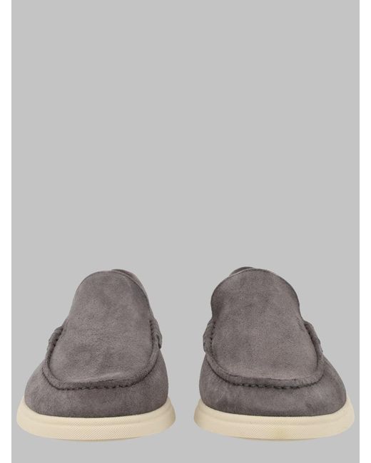 Boss Gray Premium Leather Loafers For for men