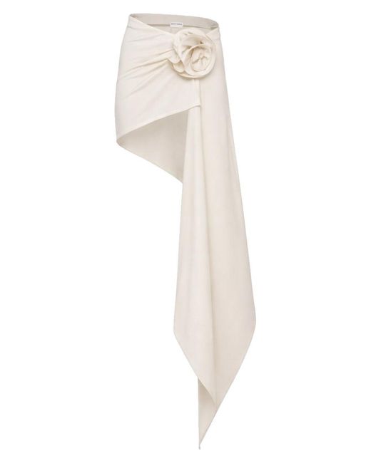 Magda Butrym White Mini Skirt With Drape