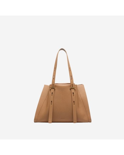 MINOBOSSI Brown Shoulder Bag Paulina Textured Leather