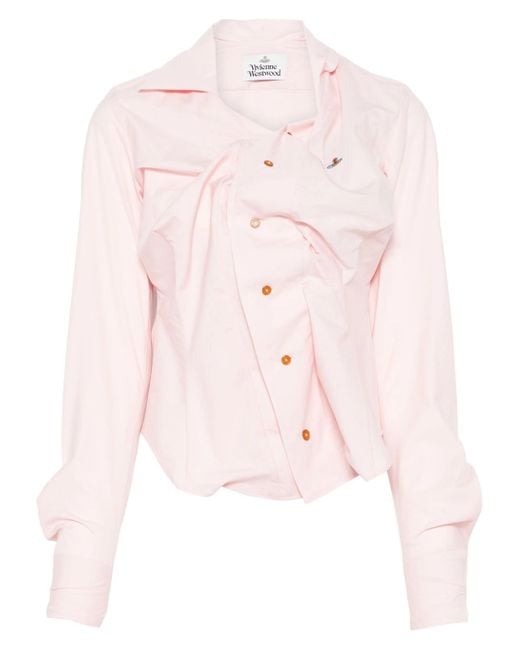 Vivienne Westwood Pink Hemd Mit Raffung