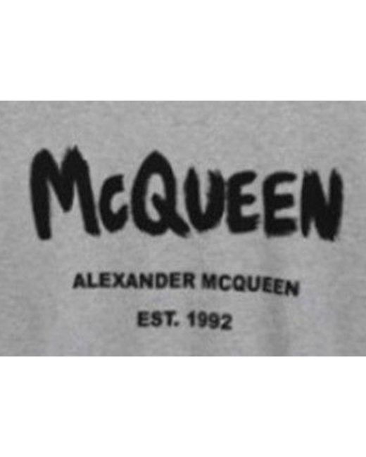 Alexander McQueen Sweatshirt Met Bedrukt Logo in het Gray voor heren