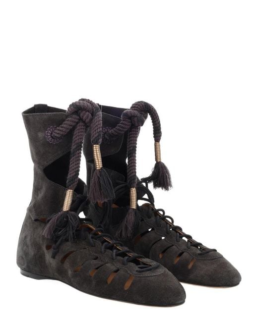 Isabel Marant Black Luxurious Leather Ankle Boots