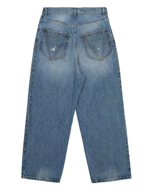 Vetements Blue Distressed Baggy Jeans