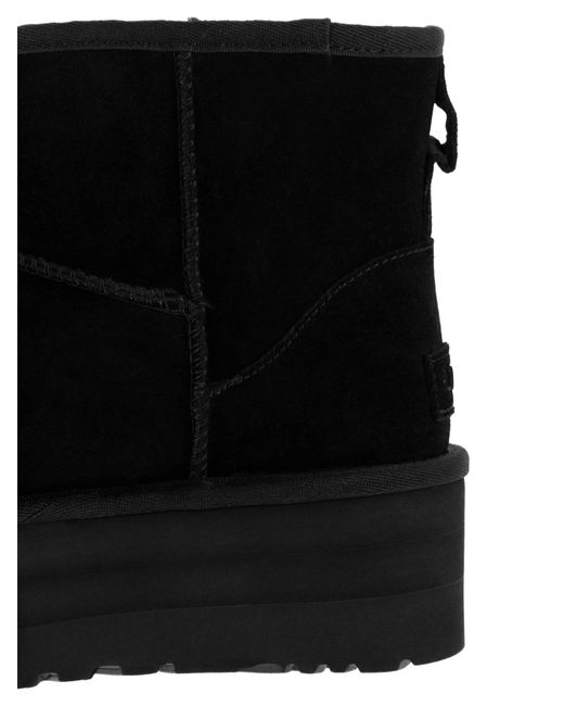 Ugg Black Classic Mini Plateau-Boot Für Damen