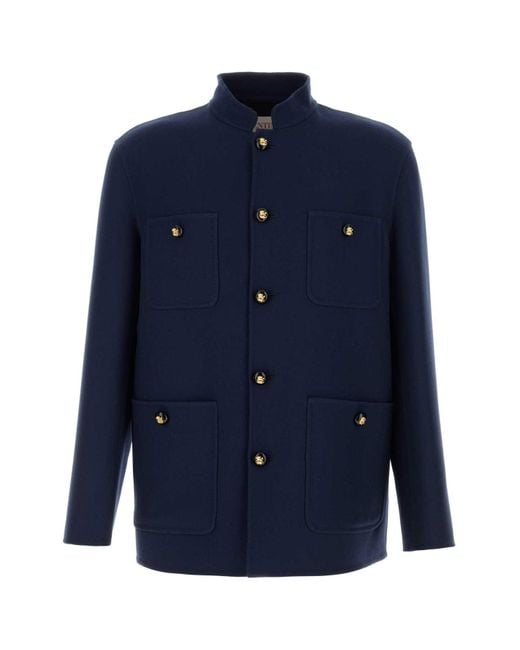 Valentino Garavani Blue Wool Blend Jacket for men