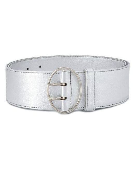 Prada Gray Logo Buckle Belt