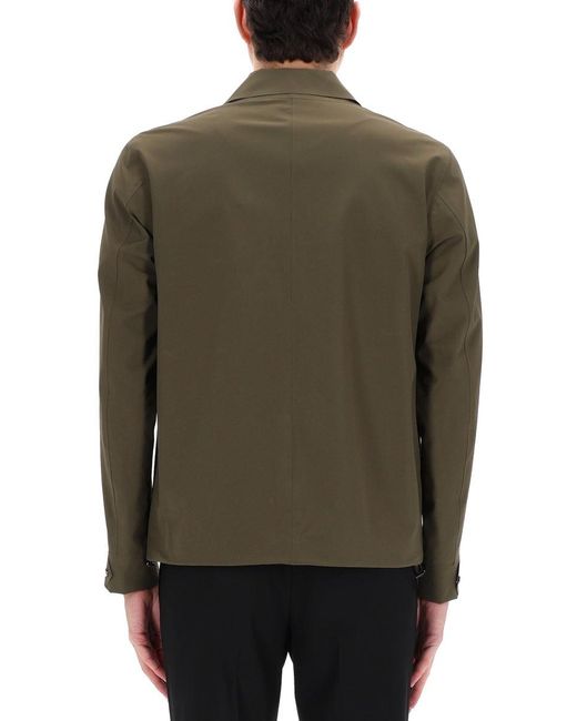 Herno Green Overshirt With Pocket for men