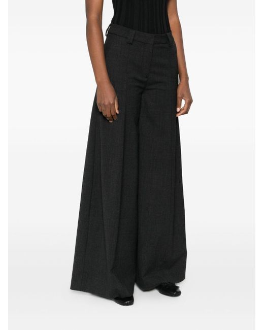 THE LATEST De Nieuwste Alma Wool Blend Wide Leg Broek in het Black