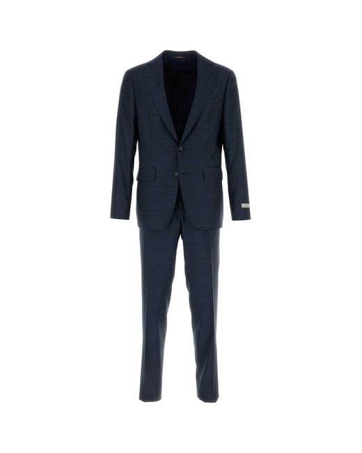 Canali Navy Blue Wool Suit for men
