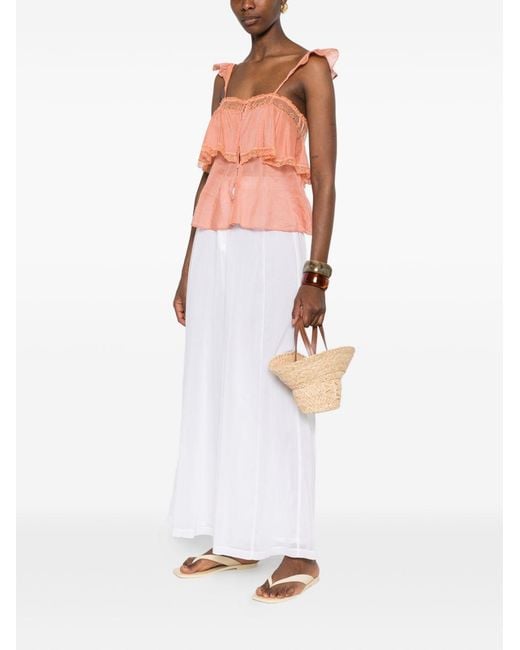 Forte_forte White Voile Cotton And Silk Trousers