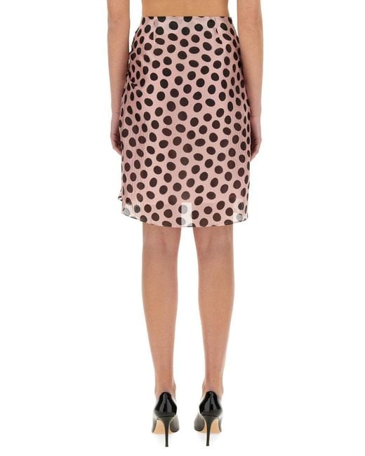 Nina Ricci Pink Midi Skirt With Asymmetrical Bow Detail