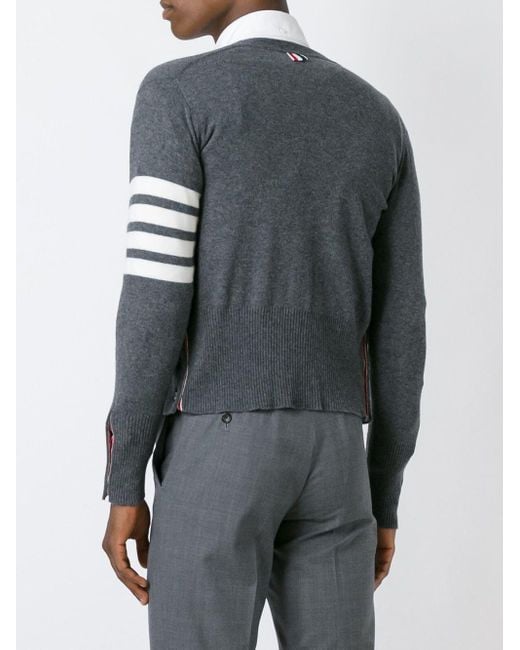 Thom Browne 4 Bar Cashmere Cardigan in Blue für Herren