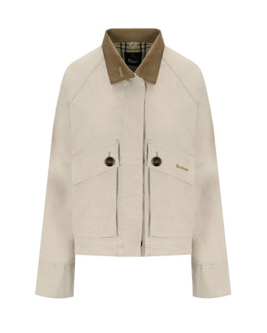 Barbour Crowdown Showerproof Jas in het Natural