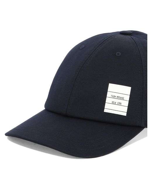 Thom Browne Baseball Cap mit Logo Patch in Blue für Herren