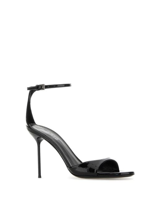 Paris Texas Black Leather Lidia Sandals