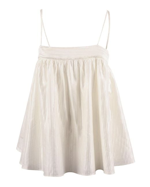 ROTATE BIRGER CHRISTENSEN White Striped Slip Top Bright (Loose Fit)