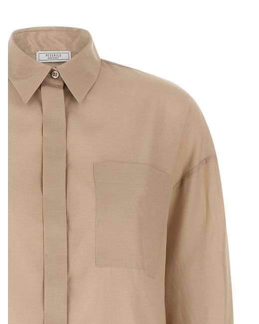 Peserico Pesico Asymmetrisch Zoom Shirt in het Natural