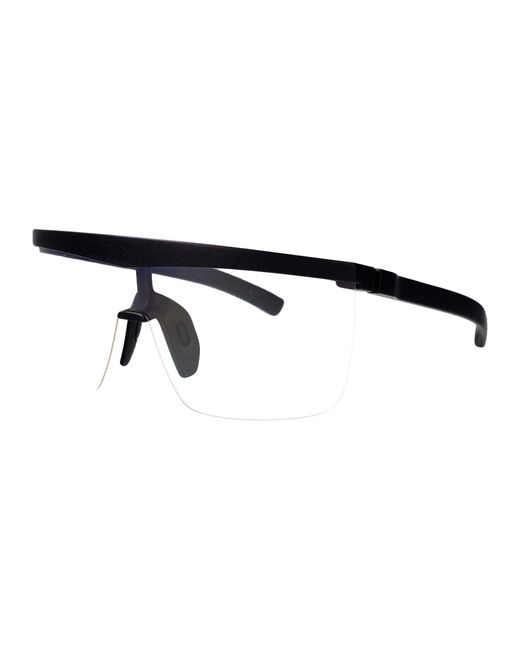 Mykita Black Md1 Pitch Clear Shield Acetate Glasses