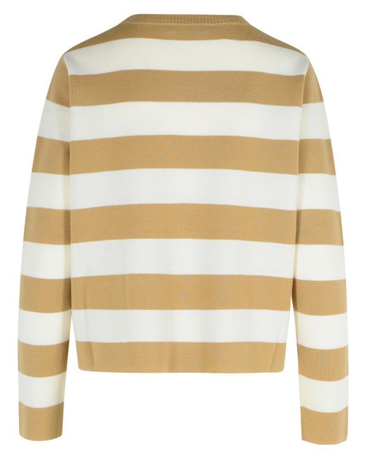 Max Mara Gray 'Viterbo' Sand Jungfrau Wollpullover