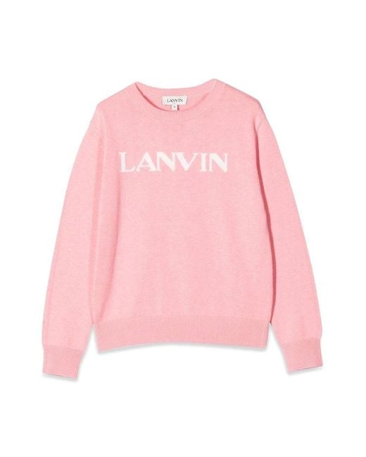 Lanvin Pink Pullover Con Logo for men
