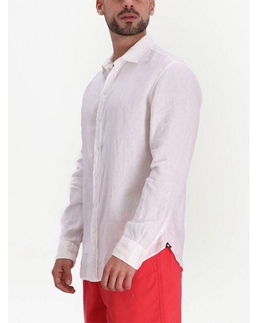 Emporio Armani Pink Linen Shirt for men