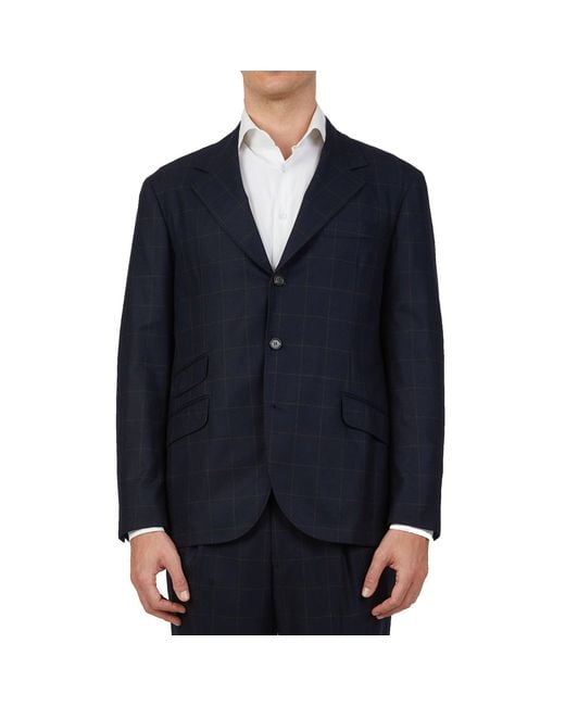 Brunello Cucinelli Blue Wool Suit for men