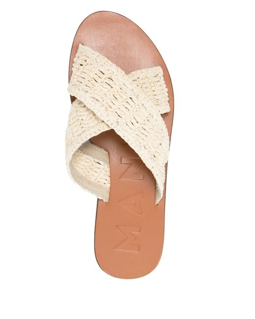 Manebí White Leather Sandals