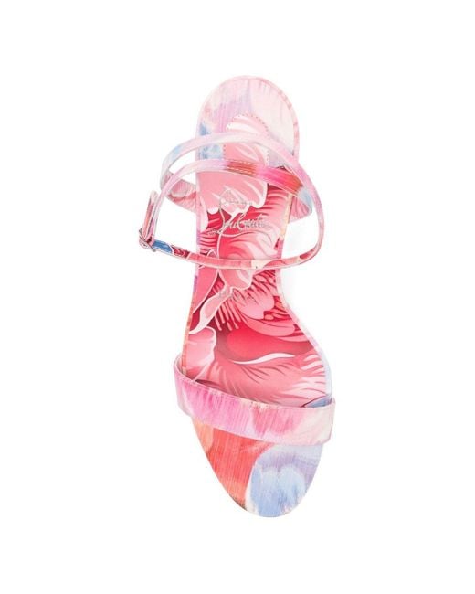 Christian Louboutin Pink Miss Z Peony Print Sandals