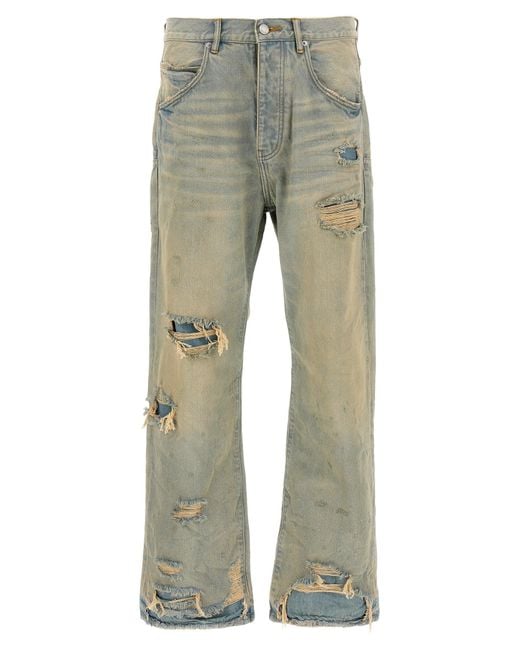 'P018 Verditer Distructed' Jeans di Purple in Gray da Uomo