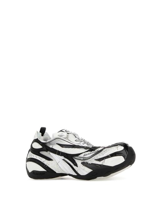 Balenciaga White Two-tone Fabric Soleless Sneakers for men