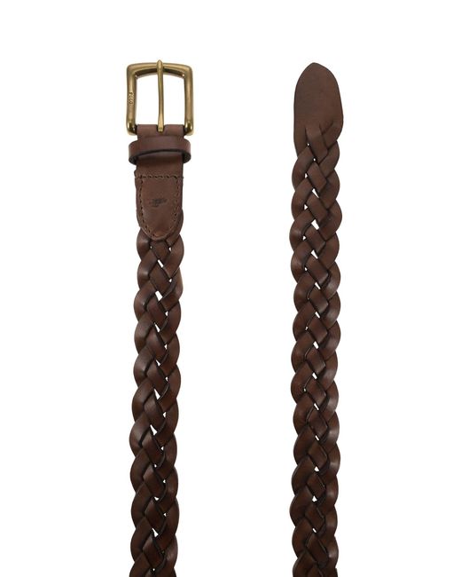 Cinturón de piel de becerro trenzado Polo Ralph Lauren de hombre de color Brown
