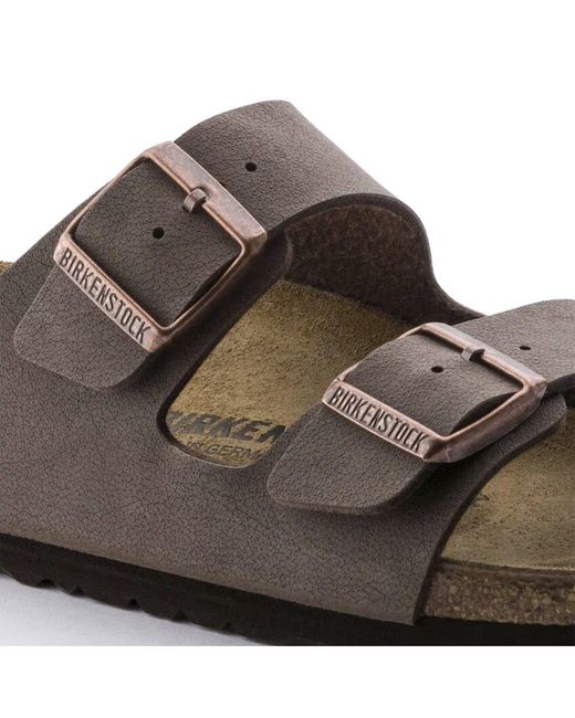 Birkenstock Ciabatta Arizona Birko Flor Nubuck Mocha Calzata S in het Brown