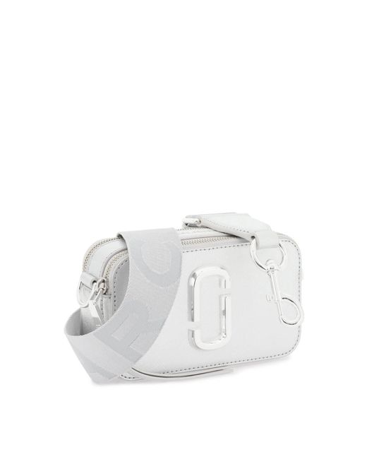 Borsa The Metallic Snapshot Bag di Marc Jacobs in White