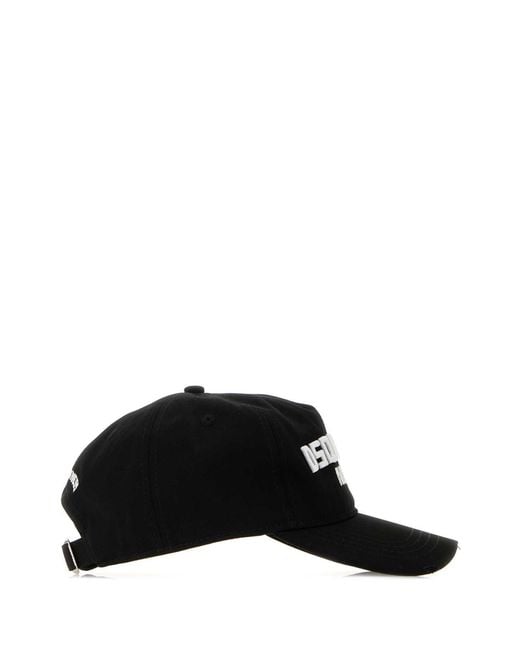 DSquared² Black Cotton Baseball Cap for men