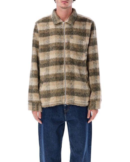 Huf Blue Megablast Plaid Fuzzy Jacket for men