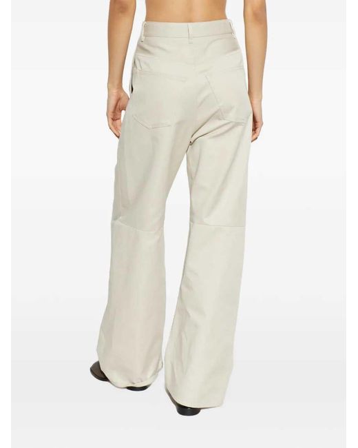 MM6 by Maison Margiela White Wide-Leg Pleated Trousers