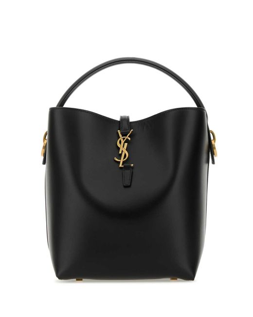Saint Laurent Black Leather Le 37 Bucket Bag