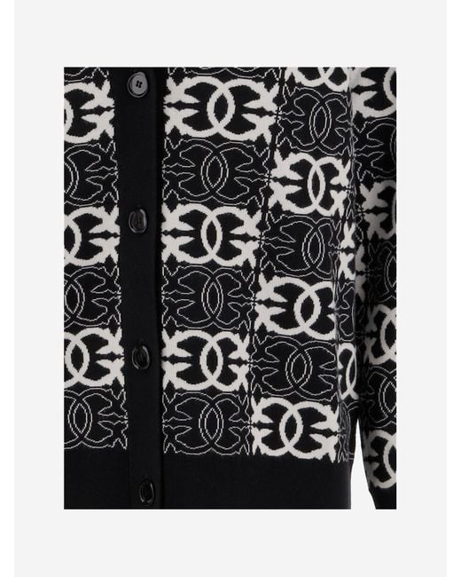 Pinko Love Birds Knit In Viscose Blend in het Black