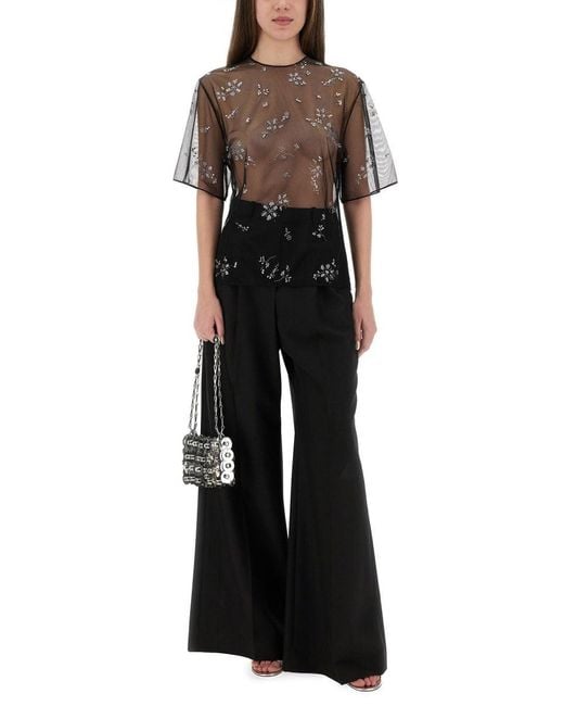 Rabanne Black Transparent Top With Applications