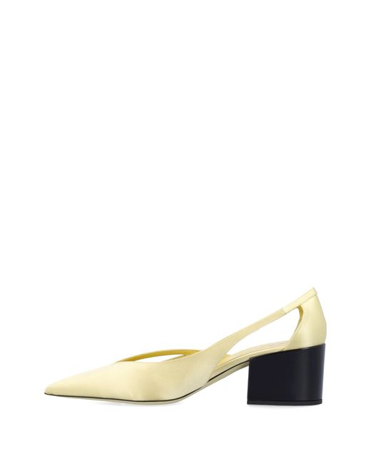 Prada Metallic 55Mm Satin Cut Out Pumps